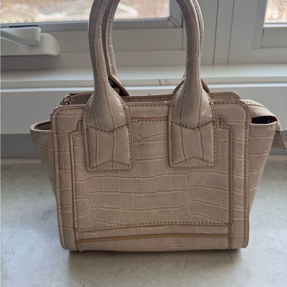 Zara Tan Faux Croc-Embossed Women's Handbag